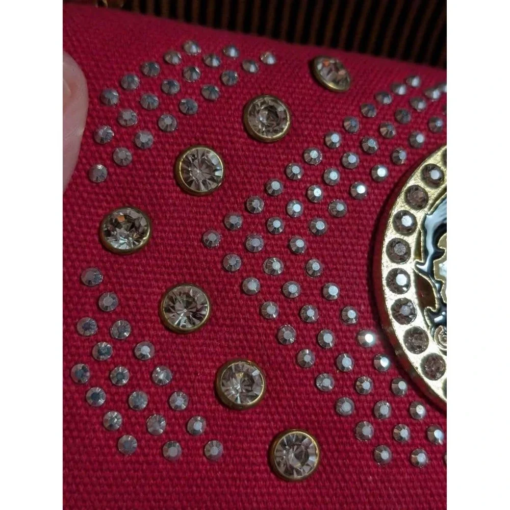 Betty Boop Red Rhinestone Crossbody Wallet Purse Clutch Bag Studded‎ Glam